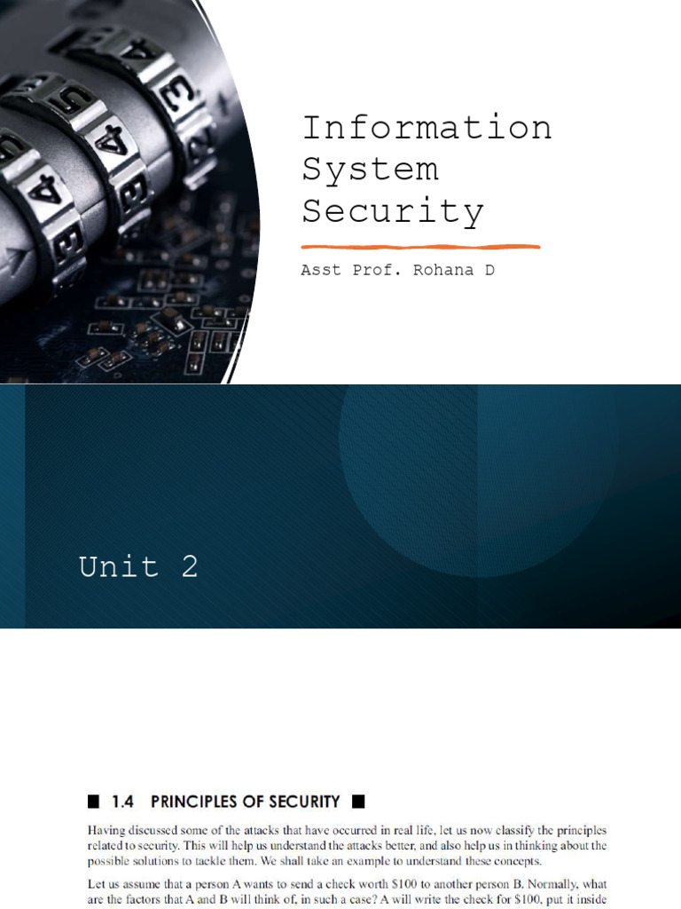 Information System Security Unit 2 CHP 1 | PDF