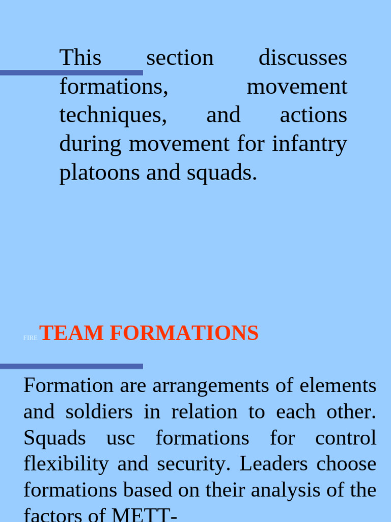Infantry Platoon Movement Techniques | PDF | Platoon | Military Units ...