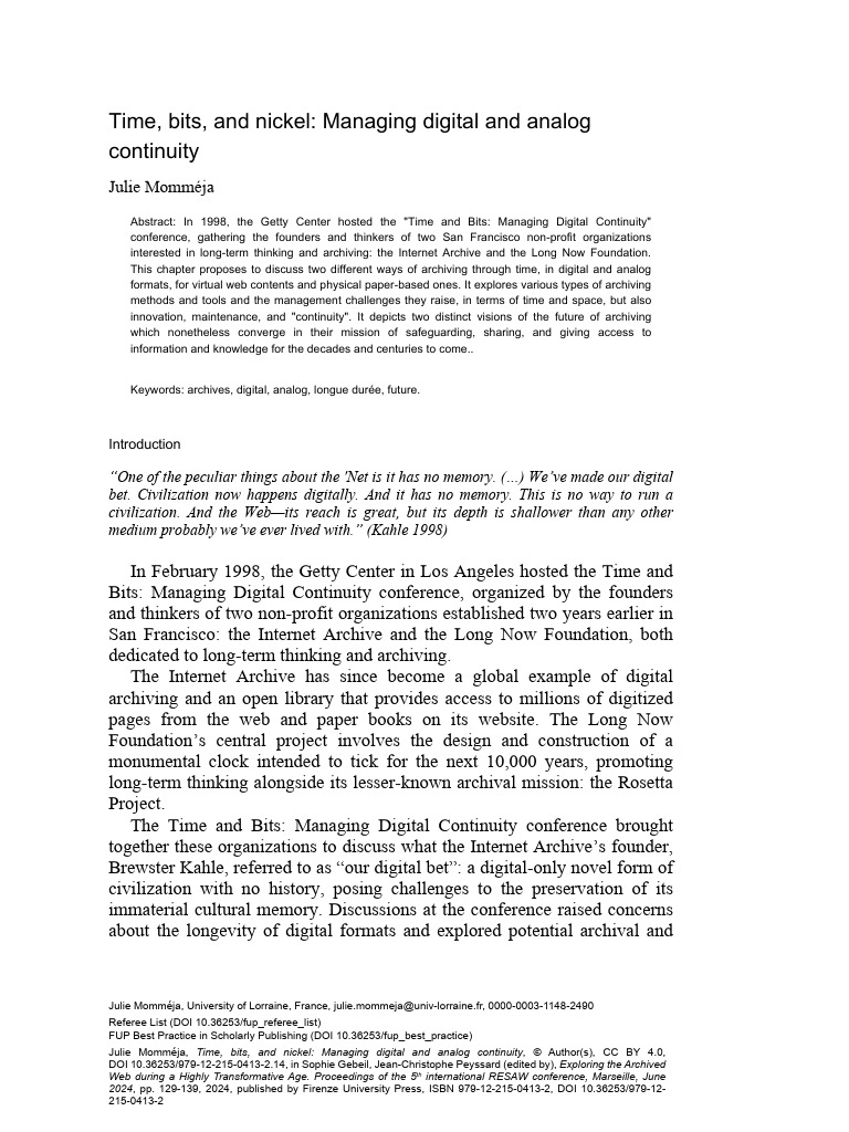 Managing Digital and Analog Archives | PDF | Archive