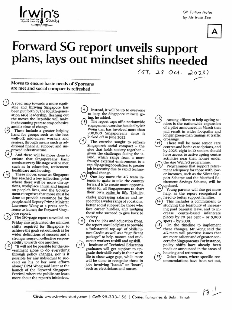 Forward Singapore Report Highlights | PDF | Singapore | World Politics