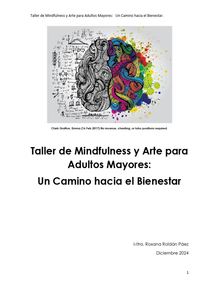 Taller de Mindfulness y Arte para Mayores | PDF | Las emociones ...