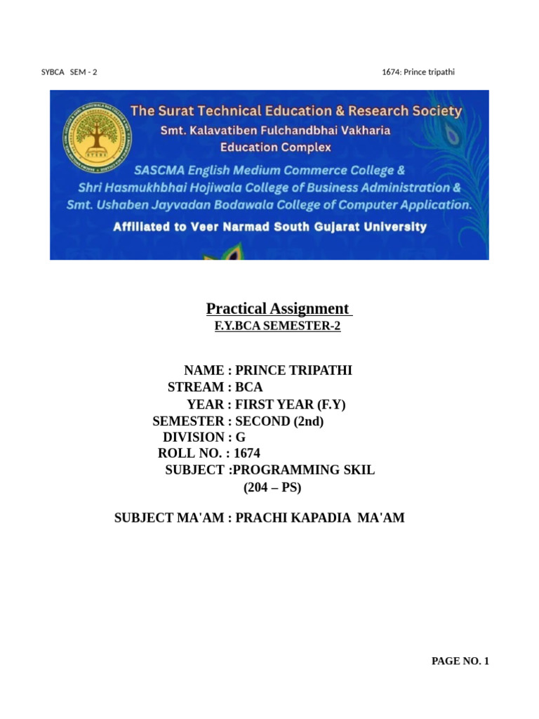 Ps Assignment Sem 2 New | PDF | Matrix (Mathematics) | Integer ...
