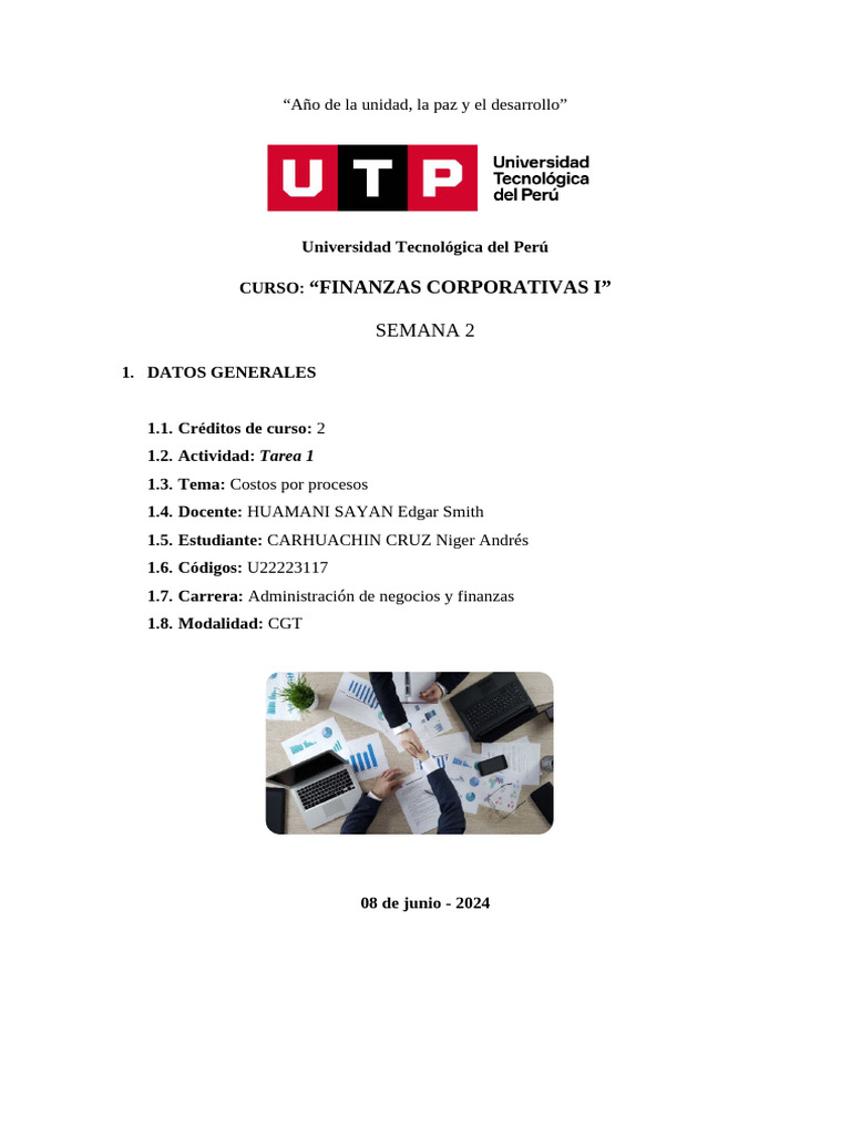 Costos por Procesos en Finanzas Corporativas | PDF | Negocios ...