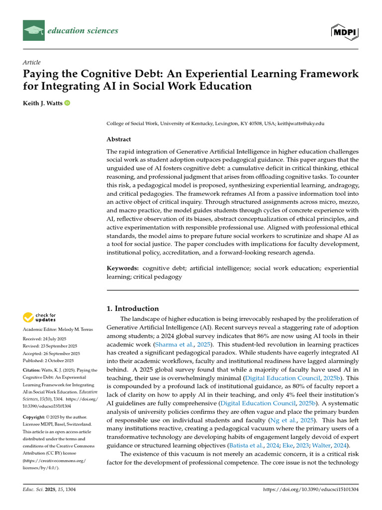 AI Integration in Social Work Education | PDF | Artificial Intelligence ...