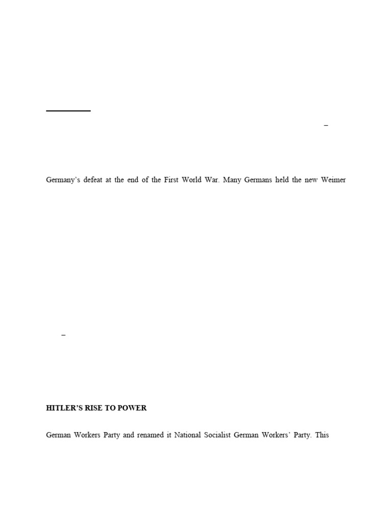 Nazism and the Rise of Hitler Revision Notes | PDF | Nazi Germany ...