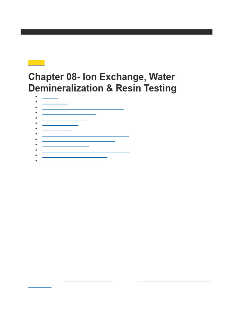 Ion Exchange Water Treatment Guide | PDF | Ion Exchange | Ion