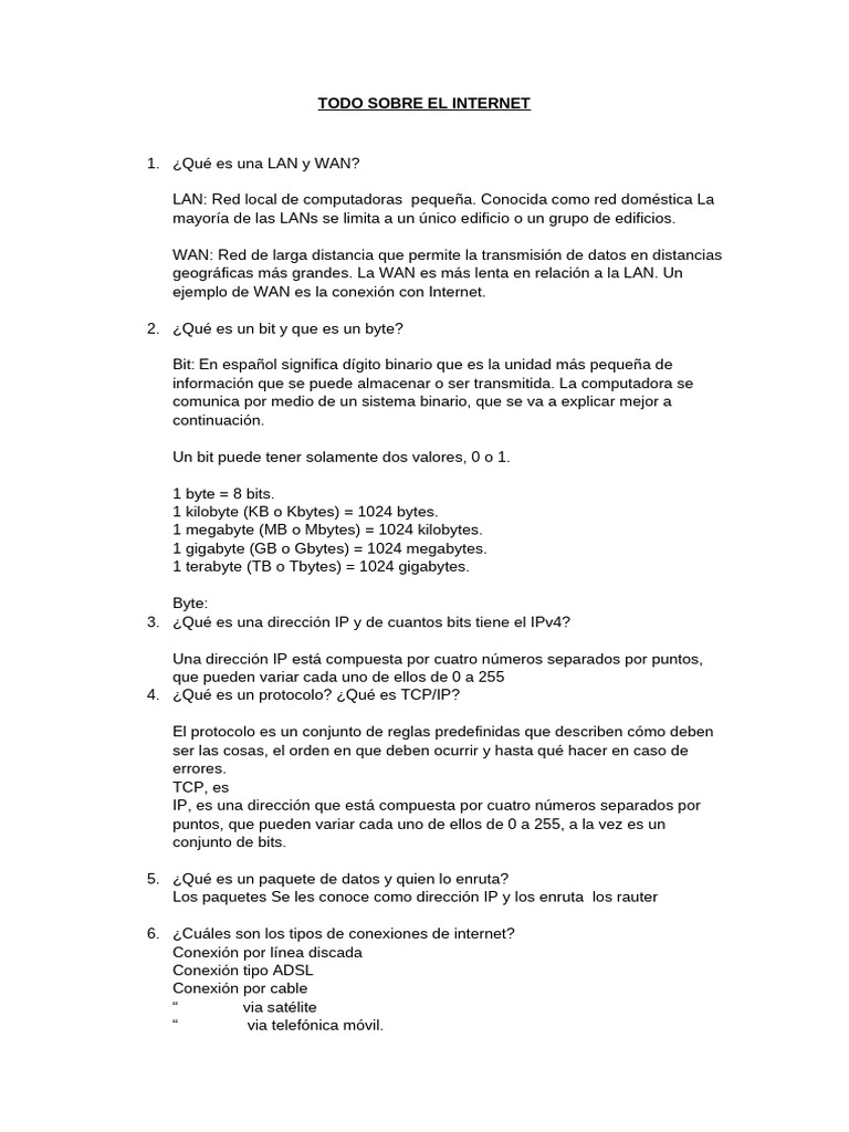 Guía Completa sobre Internet y Redes | PDF | Internet | Protocolos de ...