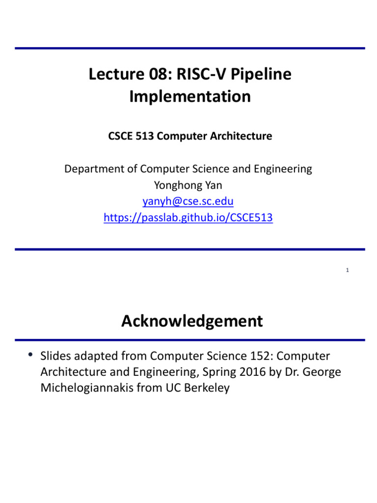 RISC-V Pipeline Implementation Overview | PDF | Central Processing Unit ...