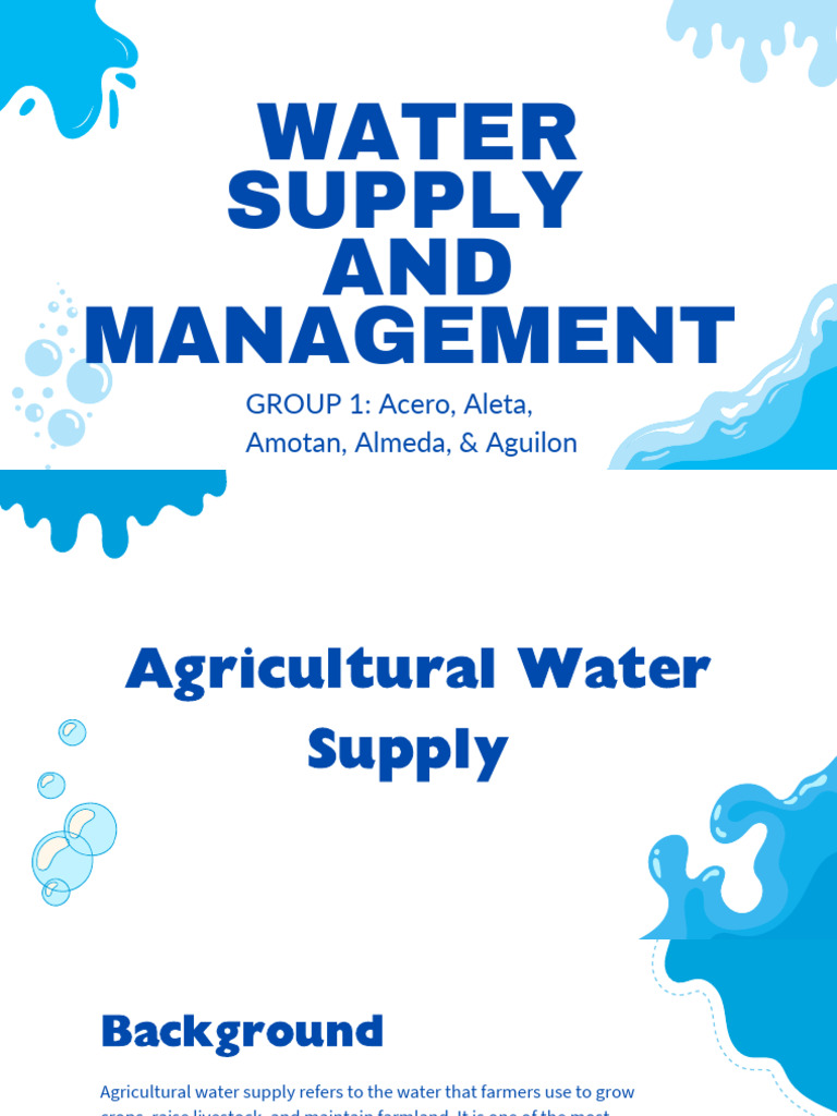 Agricultural Water Supply Management Guide | PDF | Irrigation ...