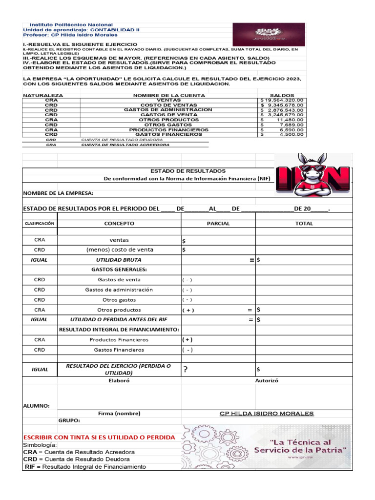 Ejercicios de Contabilidad y Resultados | PDF | Contabilidad | Estado ...