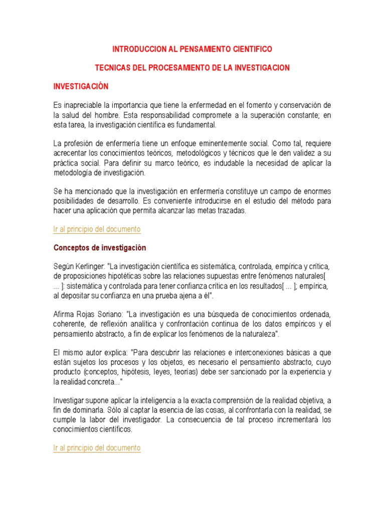 Introduccion Al Pensamiento Cientifico | PDF | Método científico | Science