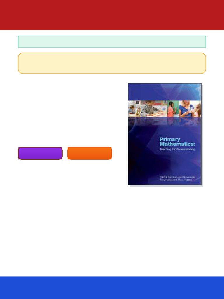 Primary Mathematics Teaching For Understanding 1st Edition Patrick ...