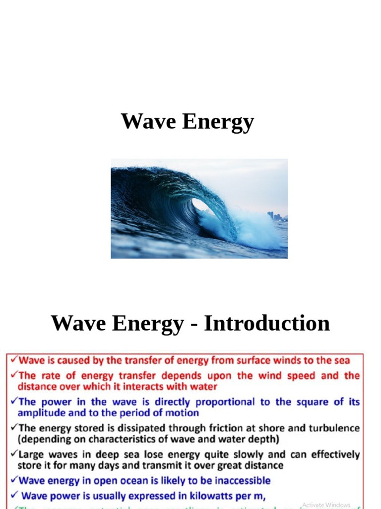 Wave Energy Conversion System | PDF | Water | Electric Generator