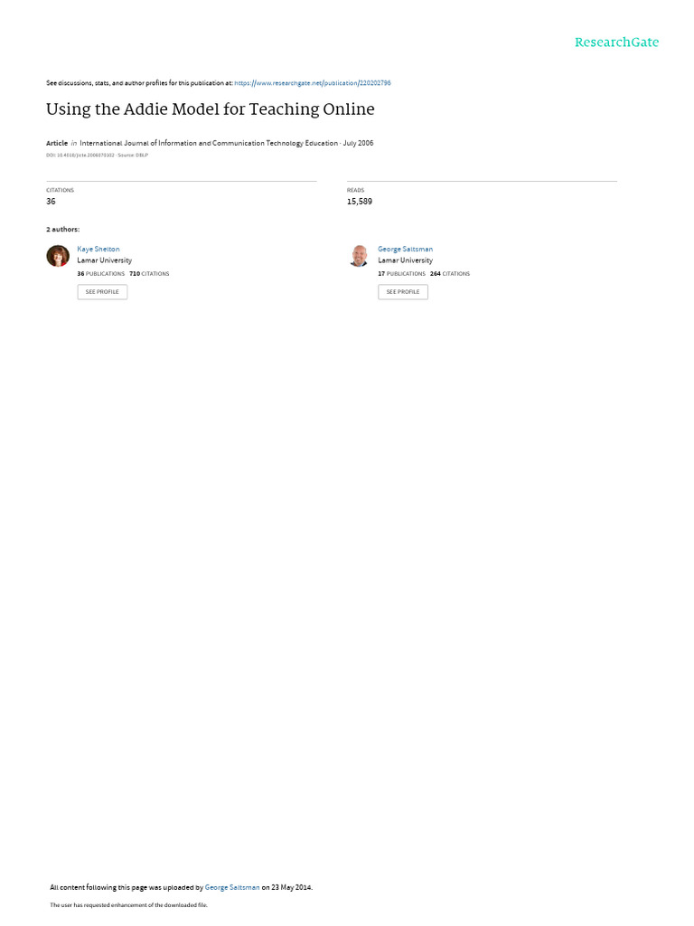 Addie Model for Online Teaching Tips | PDF | Educational Technology ...