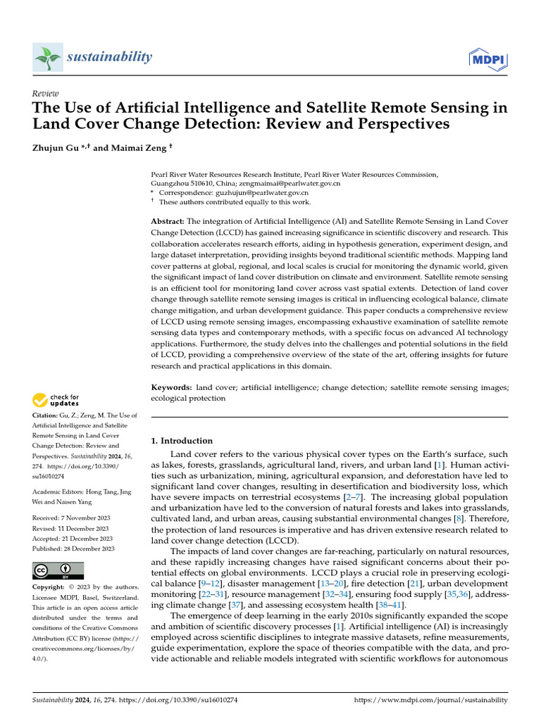 AI and Satellite Remote Sensing for LCCD | PDF | Remote Sensing ...