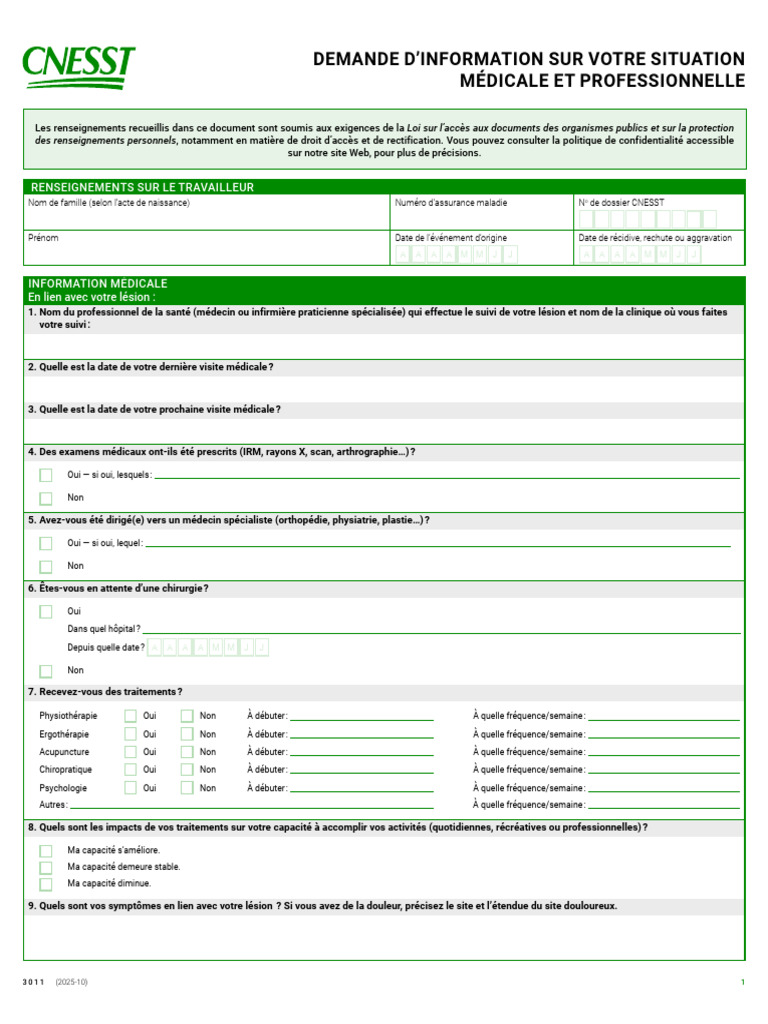 Suivi médical et professionnel CNESST | PDF | Médecin | Professionnel ...
