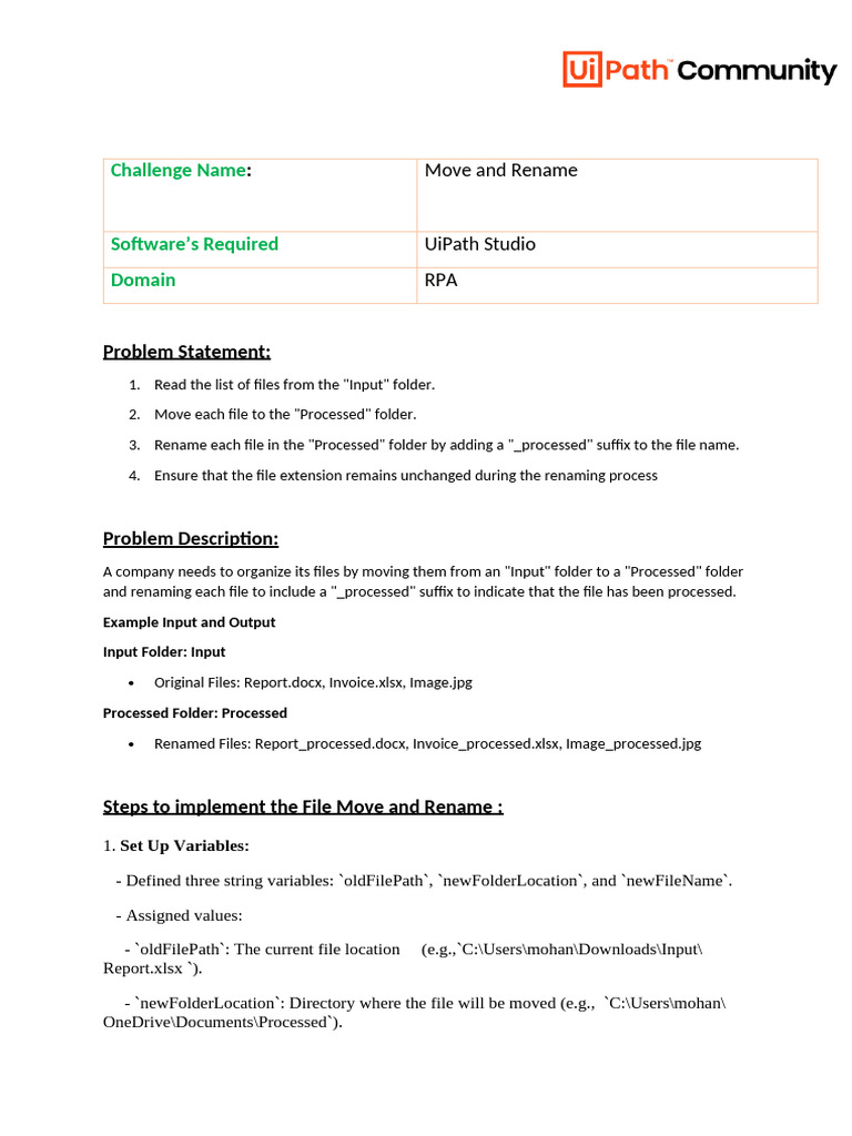 Move and Rename Project Report | PDF