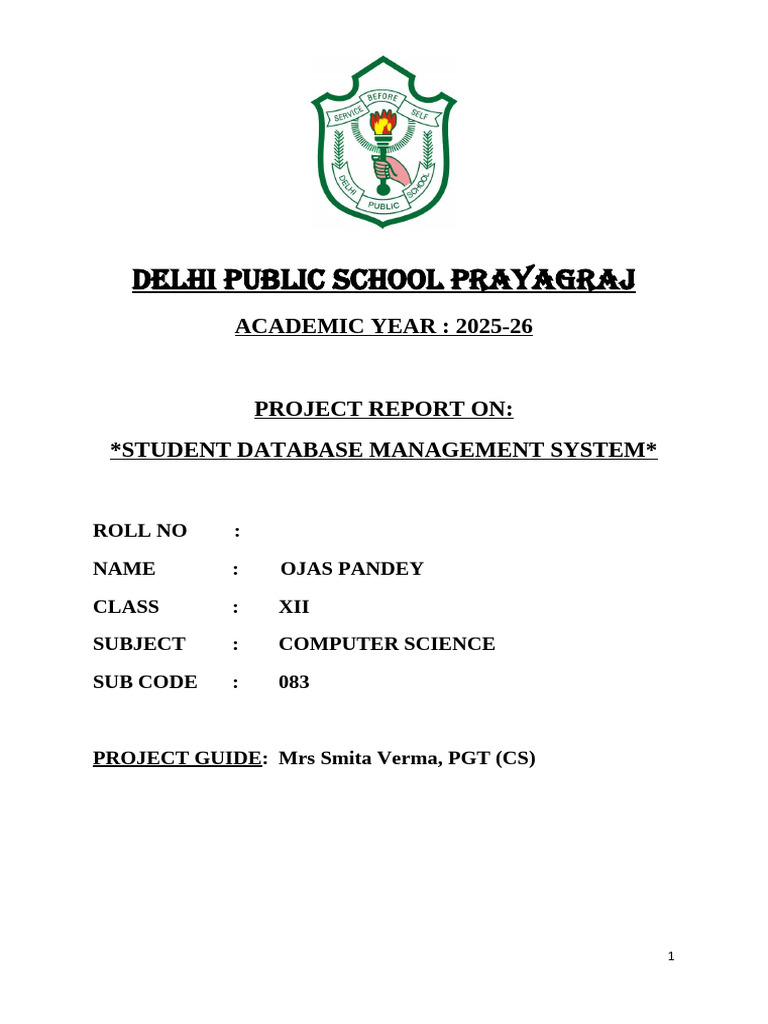 Project Report Cs(2025-26) | PDF | Software Development Process ...