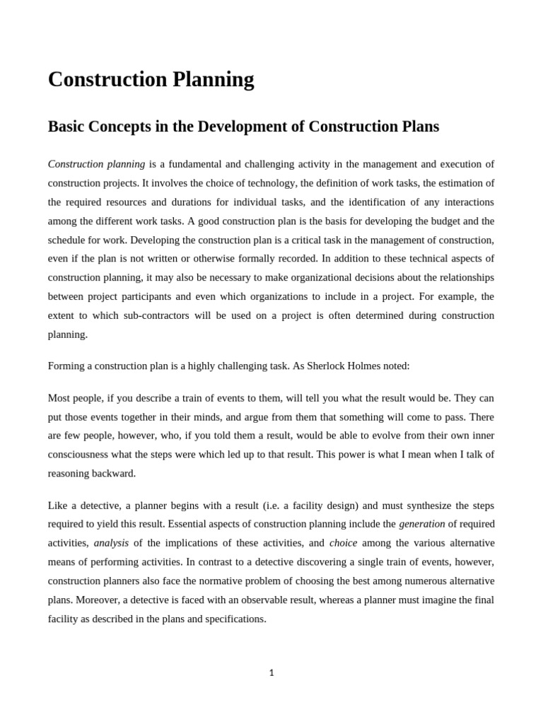 Construction Planning Essentials Guide | PDF | Scheduling (Computing ...
