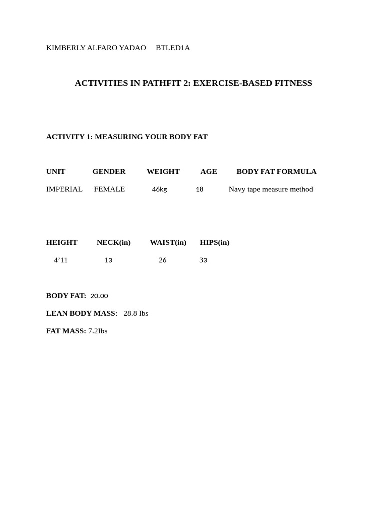 Body Fat and BMI Analysis Report | PDF