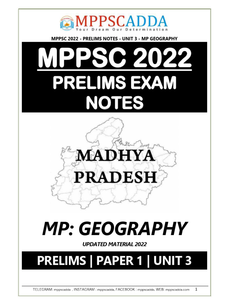 MPPSC 2022 Prelims Geography Notes | PDF | Earth Sciences | Geomorphology