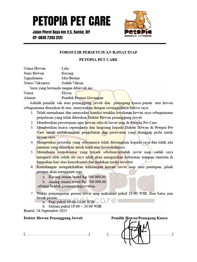 Persetujuan Rawat Inap Kuc Lala_16 September 2025 | PDF