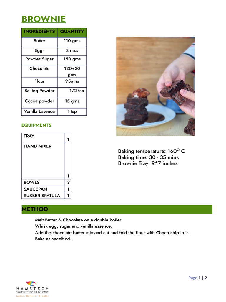 Easy Chocolate Brownie Recipes PDF