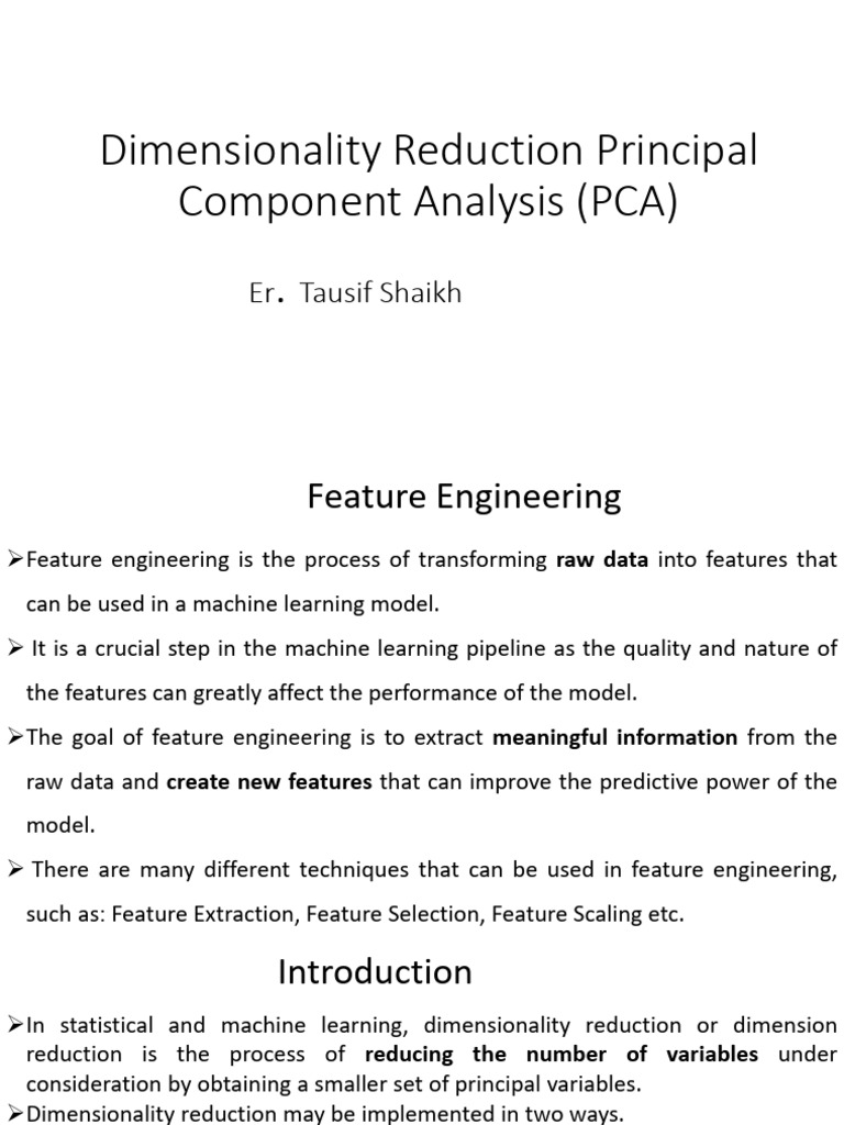 Dimensionality Reduction with PCA Techniques | PDF | Principal ...