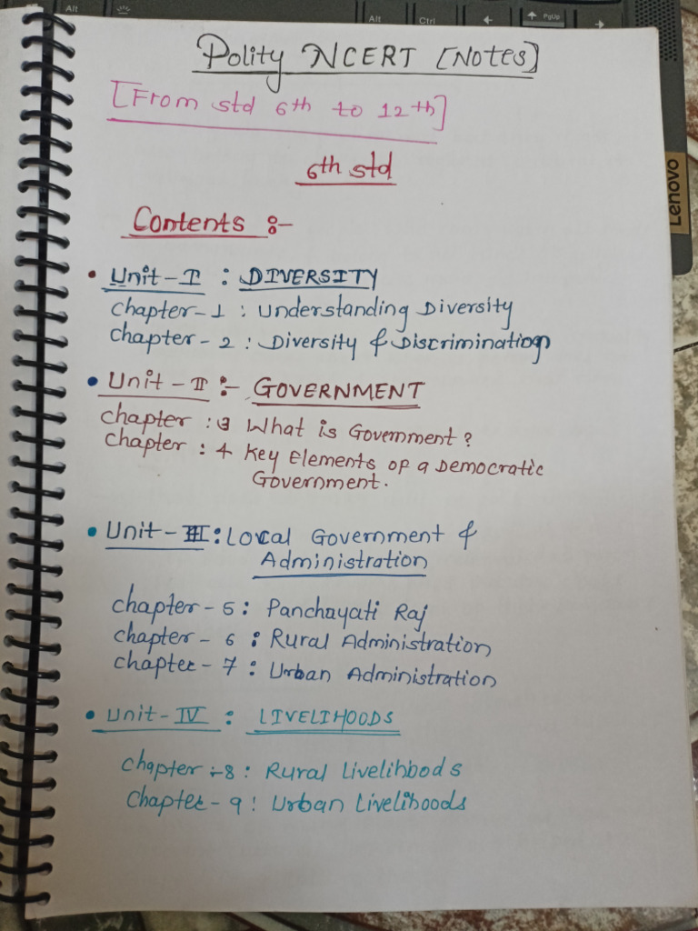 POLITY Class 6th, 7th, 8th Notes | PDF