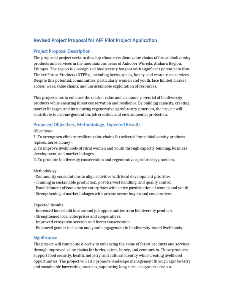 Climate-Resilient Value Chains Proposal | PDF | Sustainability ...
