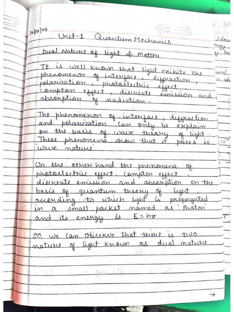 Engineering Physics Unit -1 ( Quantum Mechanics) | PDF