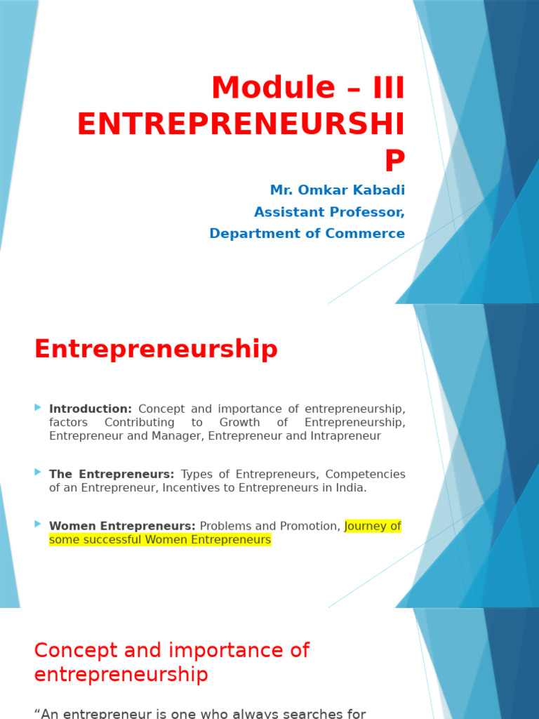 MODULE 3 - SEM I | PDF | Entrepreneurship | Cognition