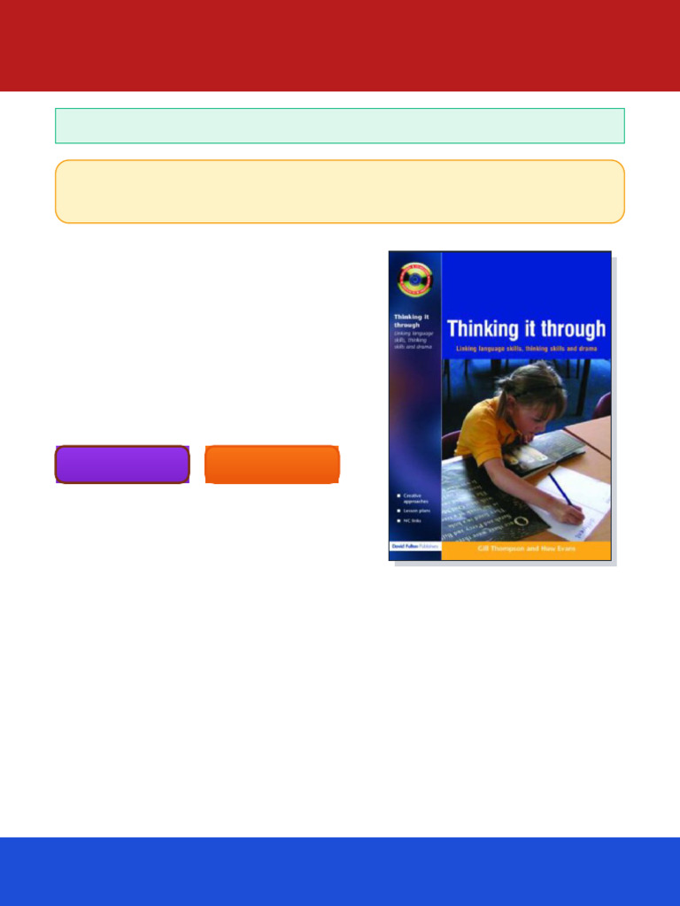 Thinking it Through Developing Thinking and Language Skills Through ...