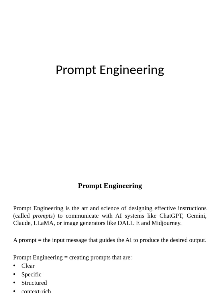Mastering Prompt Engineering for AI | PDF | Artificial Intelligence ...
