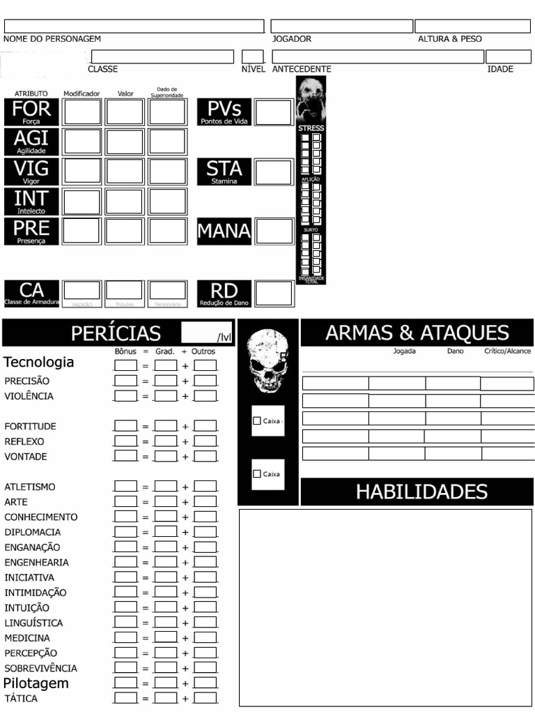 Estatísticas de Personagem: Agente 009 | PDF