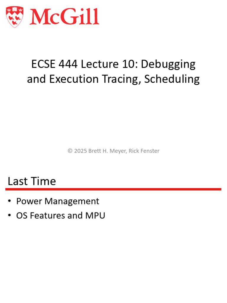 Debugging and Scheduling in ECSE 444 | PDF | Microcontroller ...