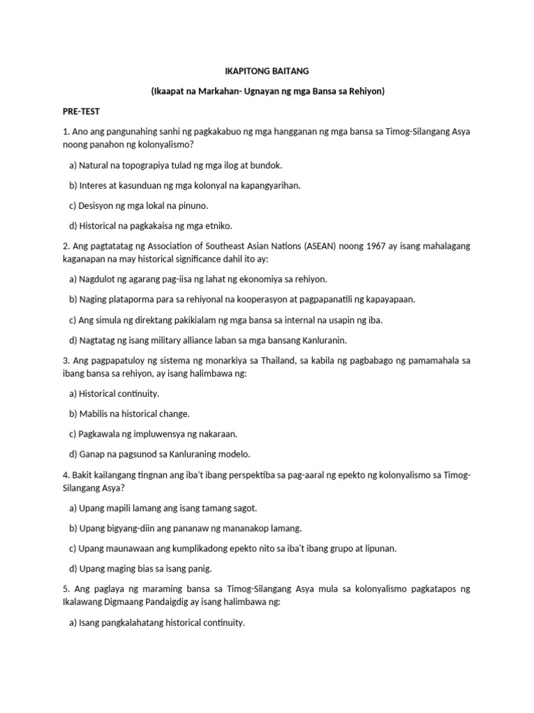 Pre Test Post Test (1) | PDF