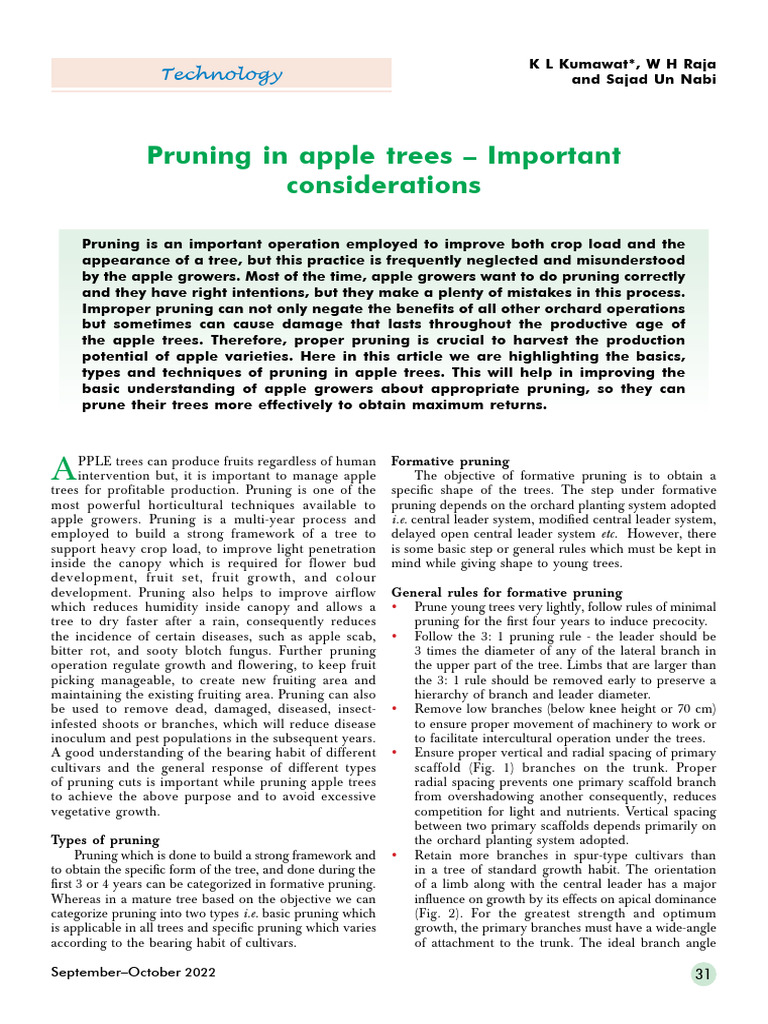 Essential Apple Tree Pruning Guide | PDF | Pruning | Trees