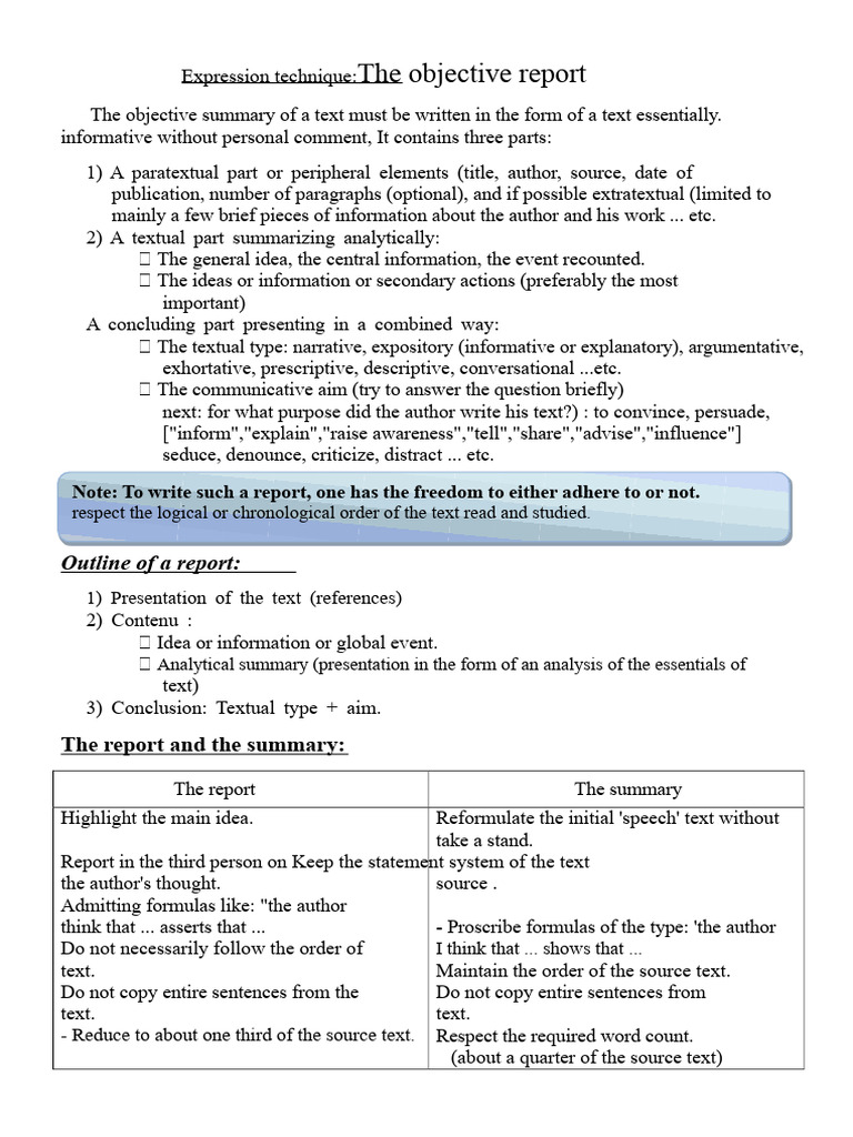 How to Write an Objective Report | PDF | Communication | Logic