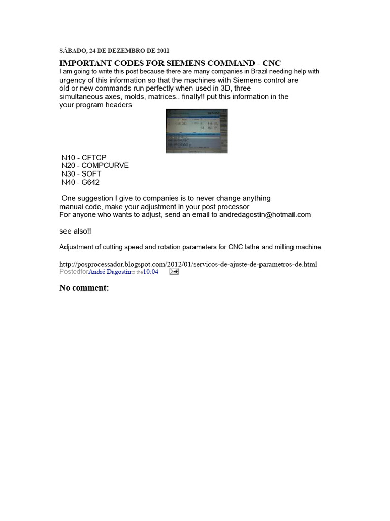 Siemens CNC Command Codes Guide | PDF