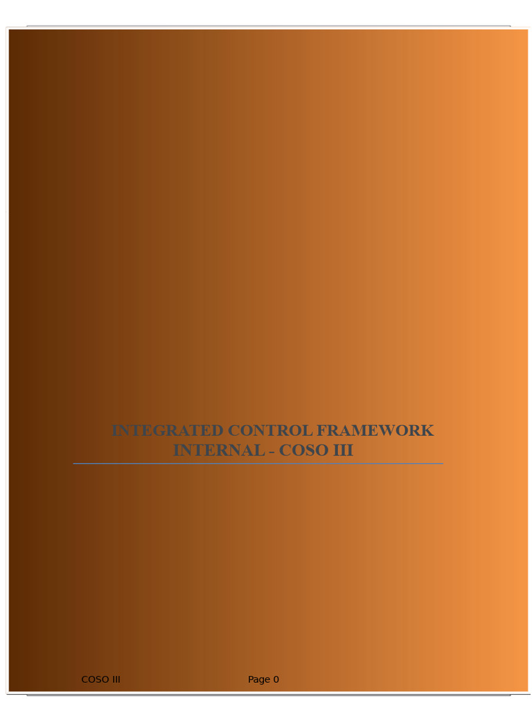 COSO III Integrated Control Framework | PDF | Internal Control | Risk