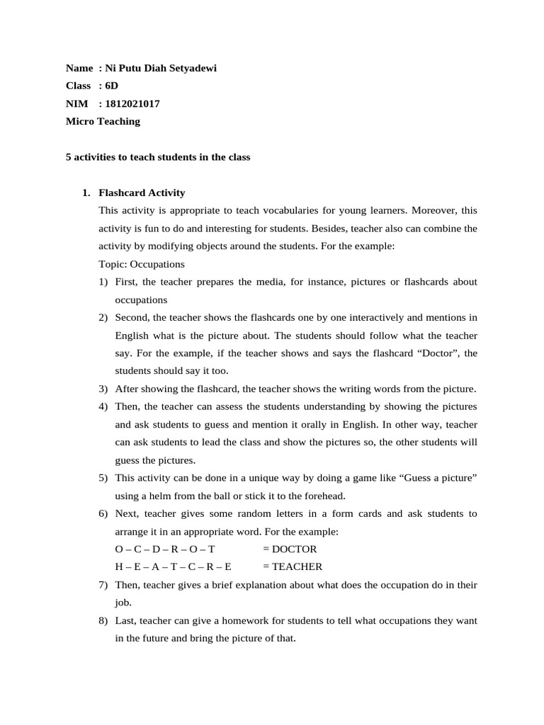 Engaging Classroom Activities for ESL | PDF | Reading Comprehension ...