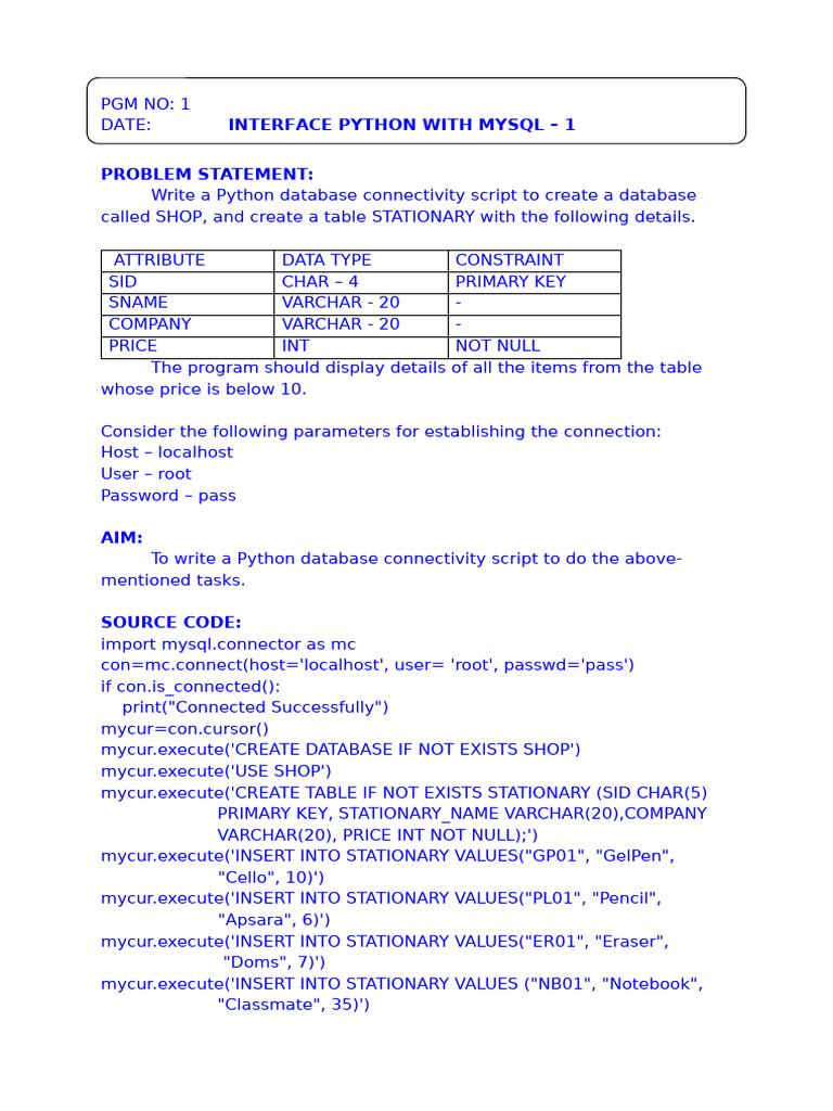 Python MySQL Database Scripts Guide | PDF | Databases | Information ...