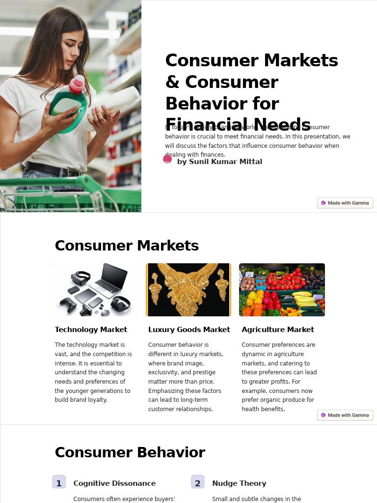 Consumer Markets and Consumer Behavior For Financial Needs | PDF ...