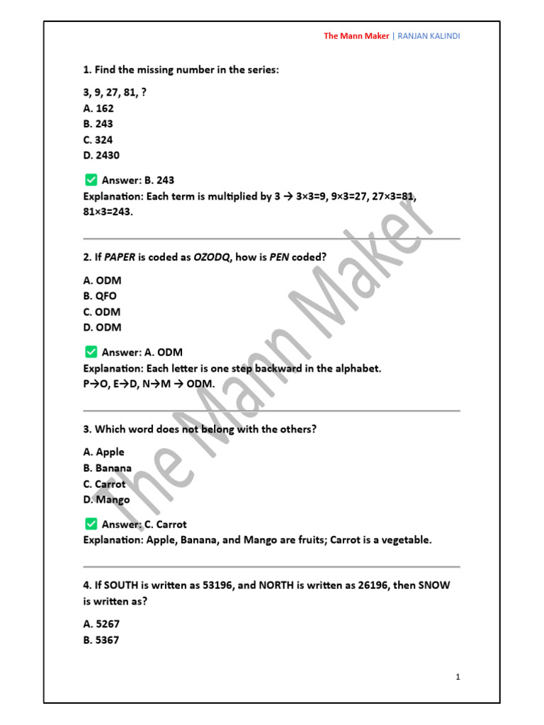 Logical Reasoning and Number Series Quiz | PDF | Chess Theory | Chess