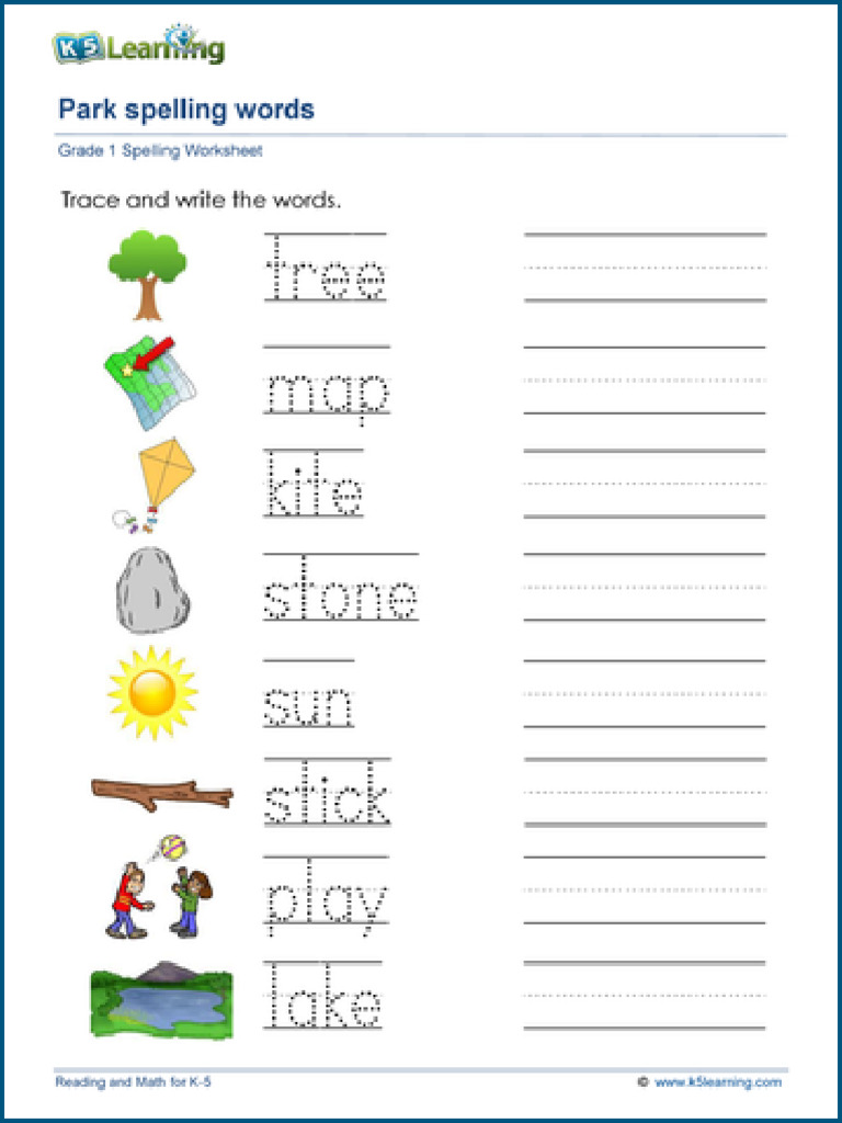 Grade 1 Spelling Worksheet | PDF
