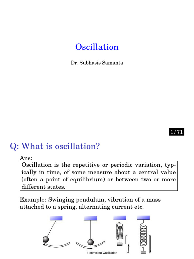 Understanding Oscillation Types and Dynamics | PDF | Oscillation | Damping