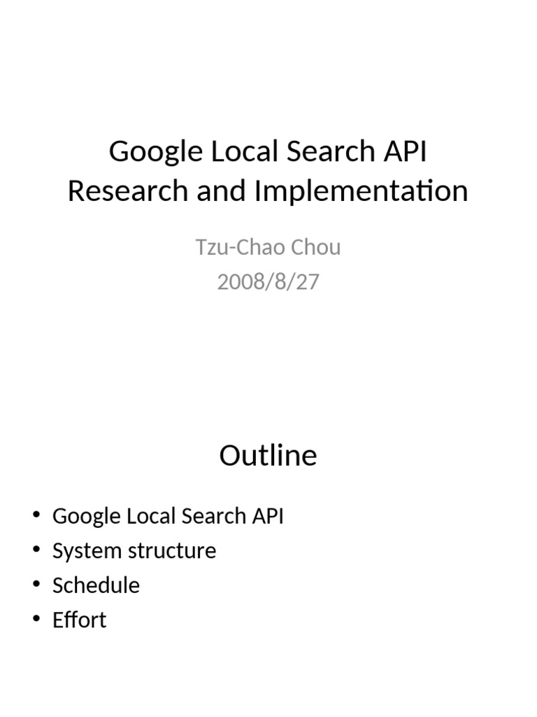 Google Local Search API Work Flow | PDF