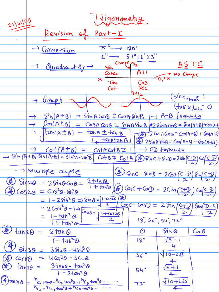 Trigonometry Part 2 27.01.25 | PDF