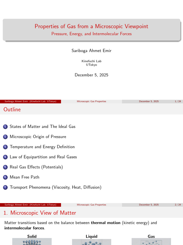 Microscopic Properties of Gases Explained | PDF | Gases | Statistical ...